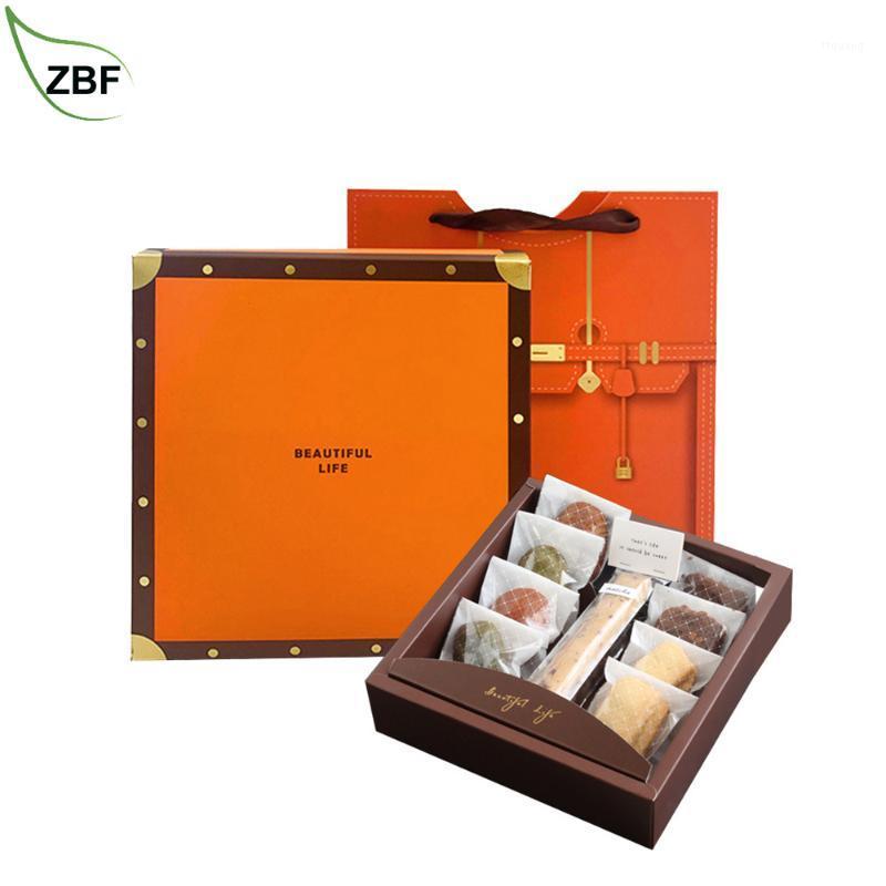 

Orange Color Elegant Hand Bag Design Creative Madeleine Cake Packing Box Pound Cakes Mung Bean Biscuit Snack Gift Boxes1