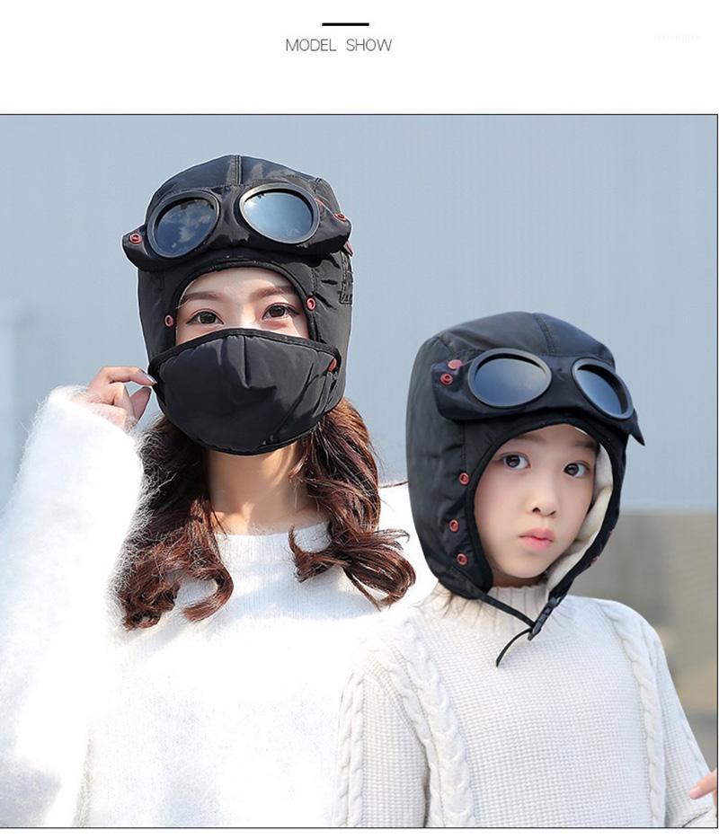 

Cycling Windproof Cap Warm Bicycle Helmet Winter Hats For Women Men Kids Cycling Waterproof Hood Hat With Glasses Balaclava1, 02