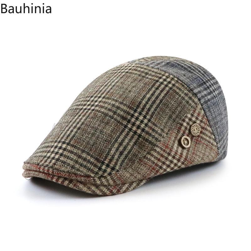 

Buahinia Vintage Fashion Cotton Men Newsboy Cap Classic Golf Hat Autumn Women Duckbill Visor Cabbie Flat Caps Beret Hat