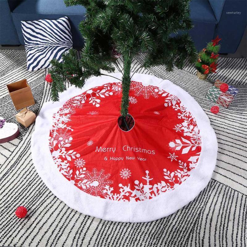 

Christmas Tree Skirt, 48inch Snowflake Pattern Plush Tree Mats for Party Home Decorations1