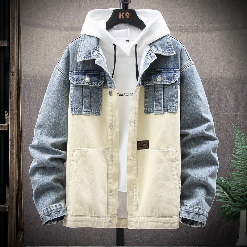 

Spring Autumn New Young Man Jeans Jacket Big Boys Size Denim Street Quality Clothes Tyej, Black.