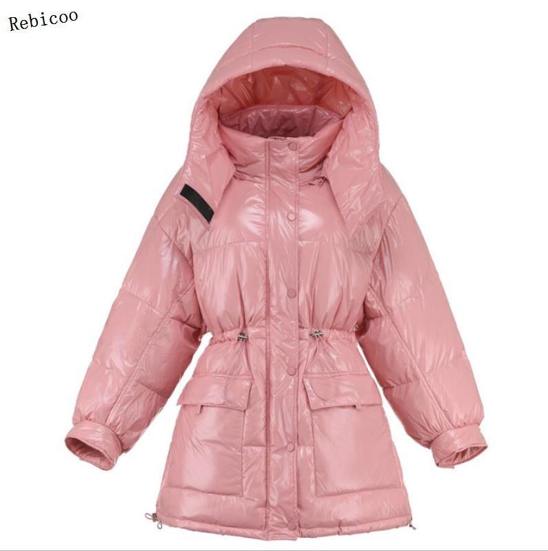 

Fashion Loose Women Thick PU Parka Casual Pocket Winter Female Warm Padded Coat Soft Office Ladies Jacket, Beige