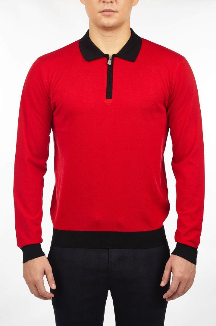 

Sweater men's 2019 winter new Zipper red high quality embroidery Business England big size free shipping1