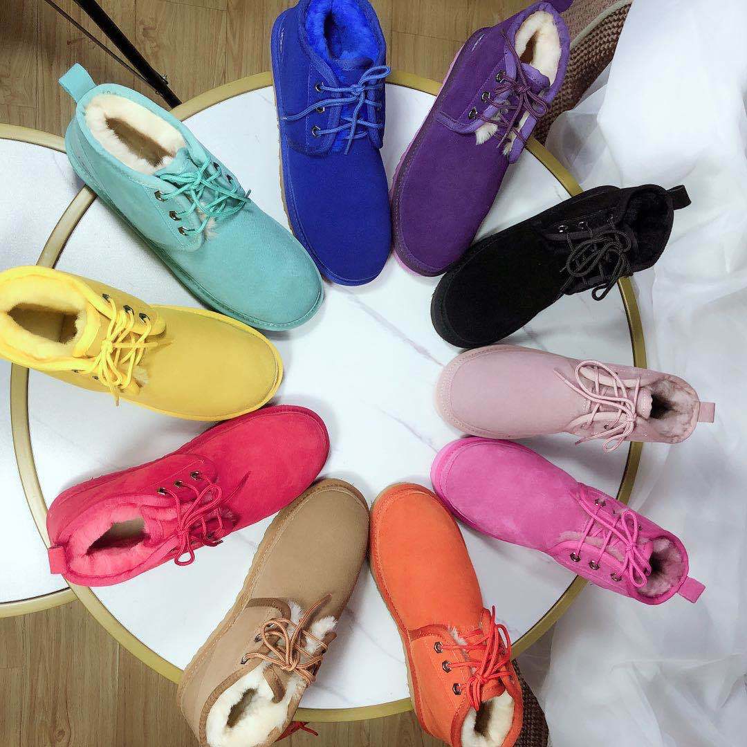 

Xmas mens winter booties wool shoe women Red platform snow boots men classic designer boots straps casual warm martin boot bottes femmes