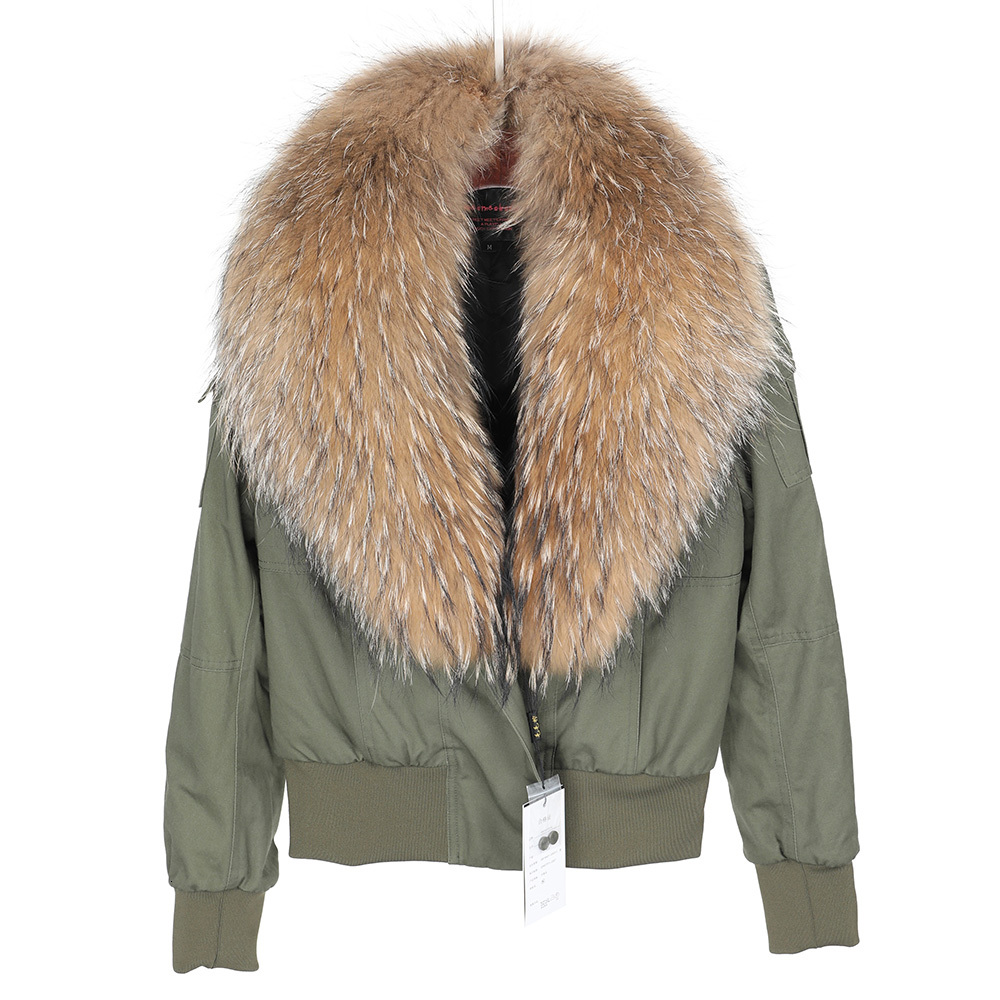 

2021 New Raccoon Skin. Big Green Army. Hot Winter. Short Flight Jacket. ASRN
