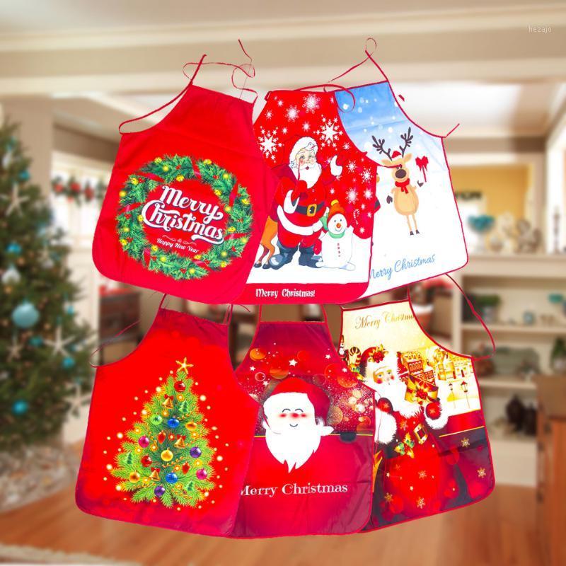 

1Pc 60*80cm Red Christmas Apron Pinafore Cotton Linen Aprons Adult Bibs Home Kitchen Cooking Baking Cleaning Accessories1