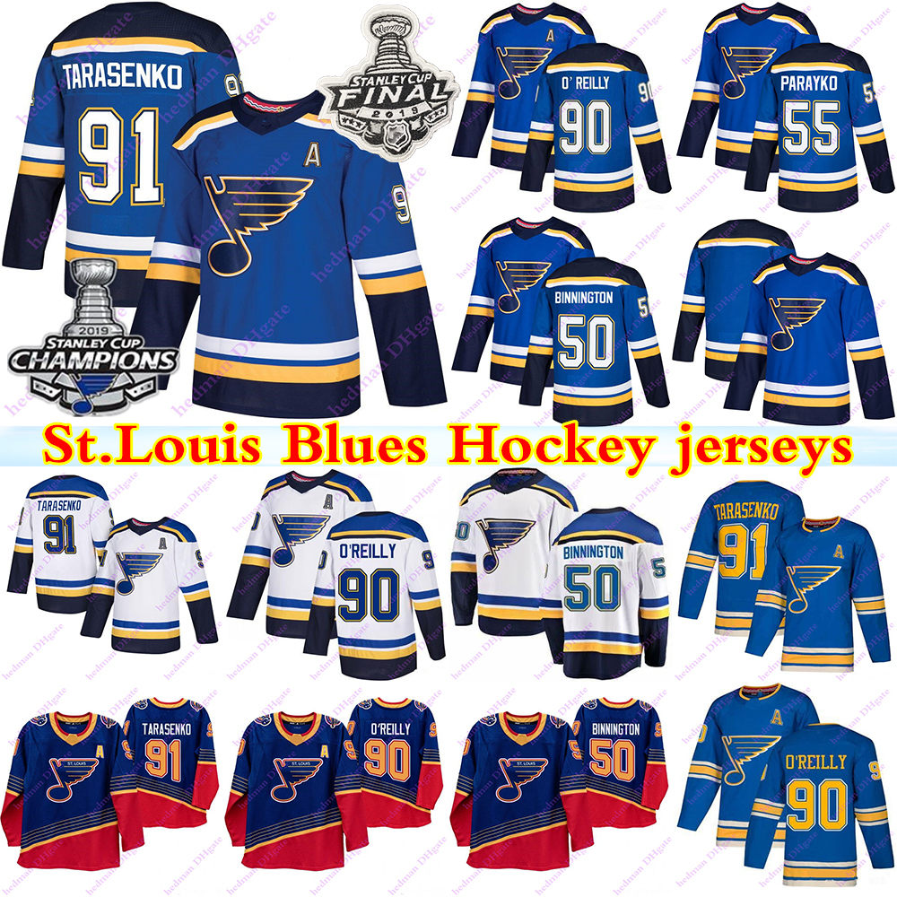 

2019 Stanley Cup champion St.Louis Blues jerseys 90 Ryan O'Reilly 50 Binnington 91 Vladimir Tarasenko 17 Schwartz Pietrangelo hockey jersey, Black