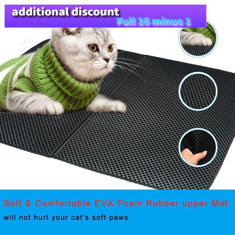 

Cat Litter Mat EVA Double-Layer Pet Cat Litter Trapper Mats with Waterproof Bottom Non-slip Pet Mat kattenmand#30