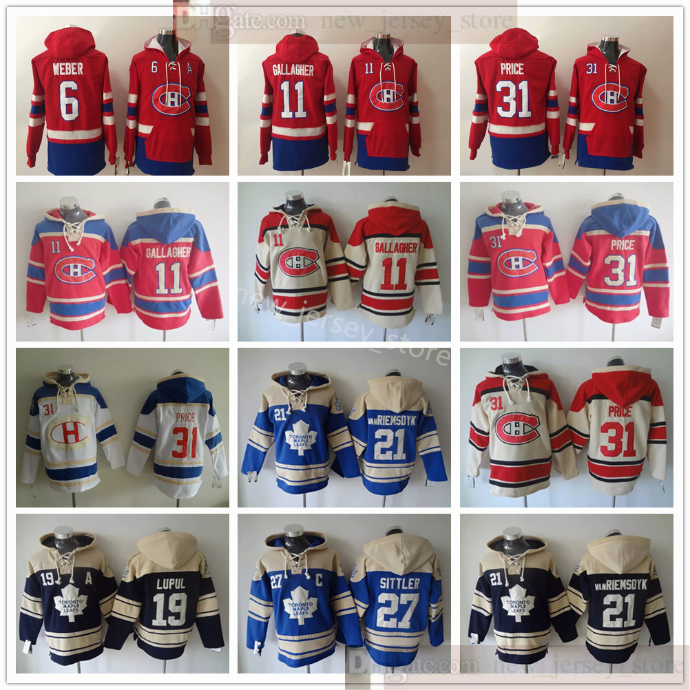 

Stitched Hockey Hoodie Jerseys 31 Carey Price 11 Brendan Gallagher 6 Shea Weber Darryl Sittler Joffrey Lupul James van-Riemsdyk Jersey, Blue;black