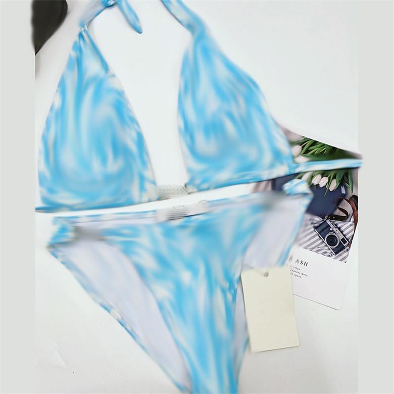 

Sexy Women Bikini Set Diamond Chain Letter Printed Swimwear Summer Designer Ladies Swimsuit Two Pieces Suit, As pic
