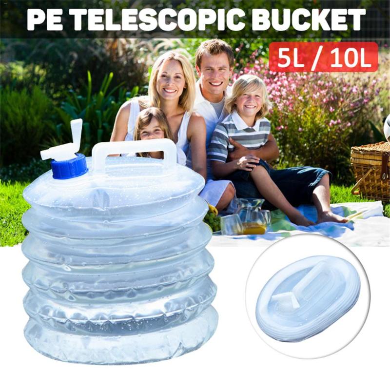 

Outdoor Camping Mountain Climbing Picnic PE Bucket Portable Folding Water Bag, 5l