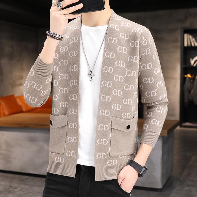 

2021 High quality Letter of Knitted Cardigan Men's Coat Male Personality Spring Autumn Wear Big Fashion Size 0CUV, Xxxl