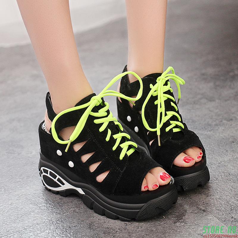 

Ladies Platform Gladiator Sandals Summer Comfortable Wedges High Heels Shoes Woman Casual Lace Up Peep Toe Footwear, Beige