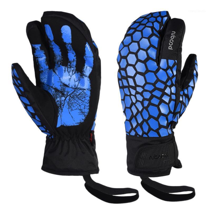 

Winter Ski Snow Gloves Women Men Water Resisatnt Touchscreen Warm Gloves with Drawstring for Snowboarding Skiing Outdoor Sports1, Blue