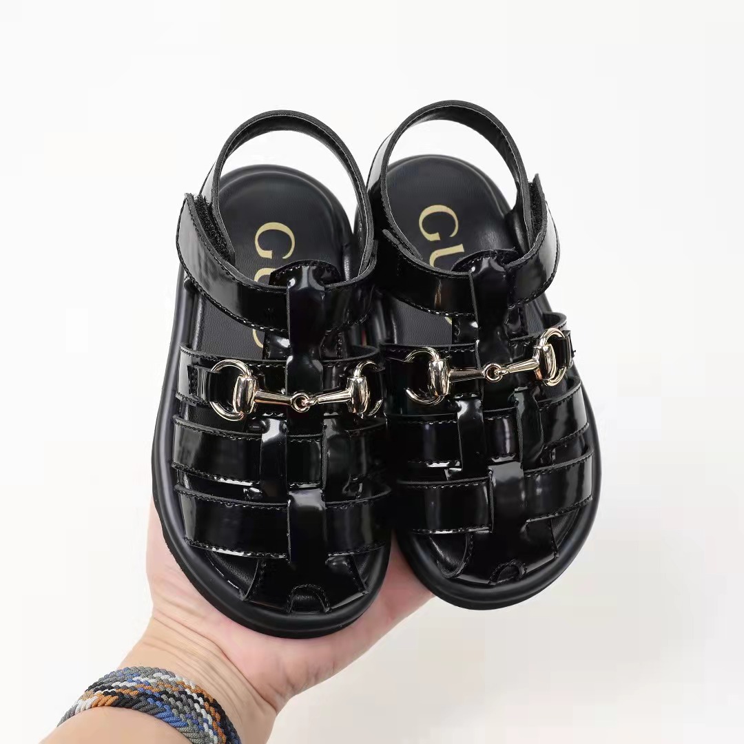 

baby boy sandals summer dress shoes black color designer little white girl beach slippers house black fashion shoe eu 26-37 in 2022