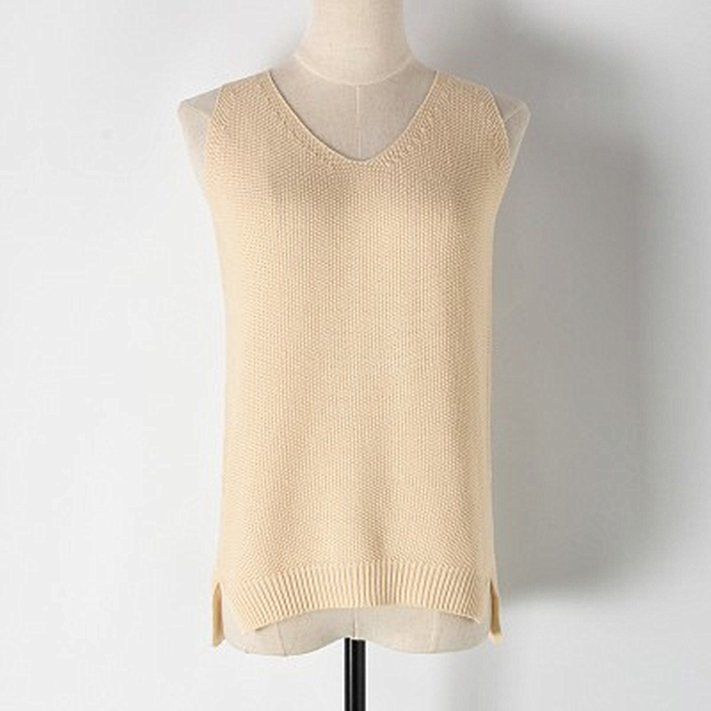 

New Fresh Summer Ice Cotton and Women's Row No Sleeves Collapse Decorated v Color Solid Casual Fines Shirt Collection Zscl QD8N, Game