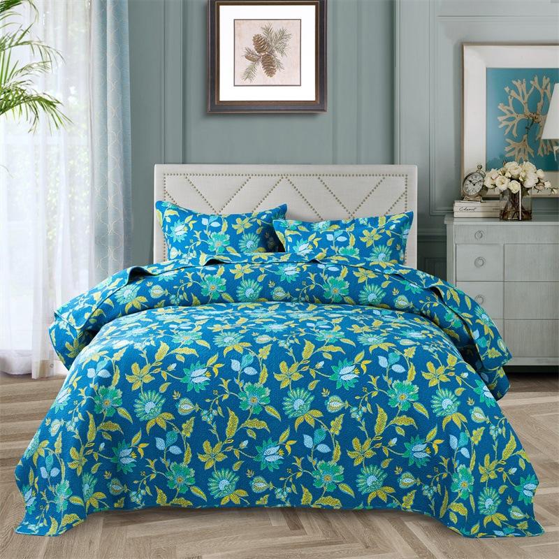 

CHAUSUB Cotton Bedspreads For Bed Quilt Set 3pcs Quilts Bed Cover Pillowcase  Queen Size Coverlet Quilted Blanket On, Yellow