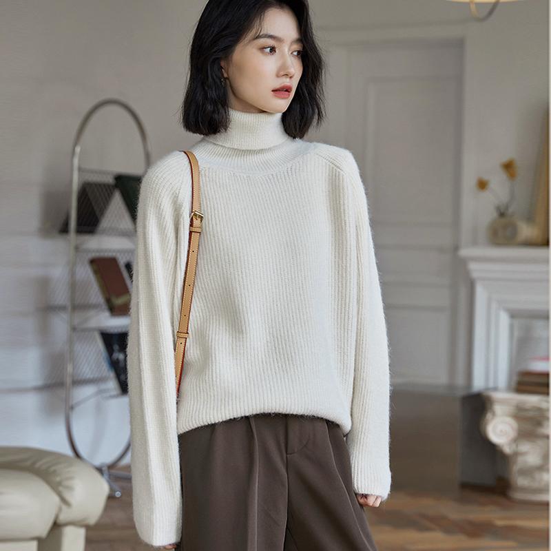 

Women's Sweaters Sweater Winter Pullovers Woman Turtleneck Casual Jumper Oversize Couple Harajuku Shirt Warm Pullover Sueter De Mujer, White;black