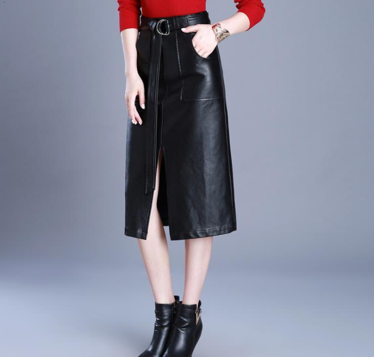 

Pu Women's Leather New Winter Hip Fashion Bag Long Skirt 4z74, Black