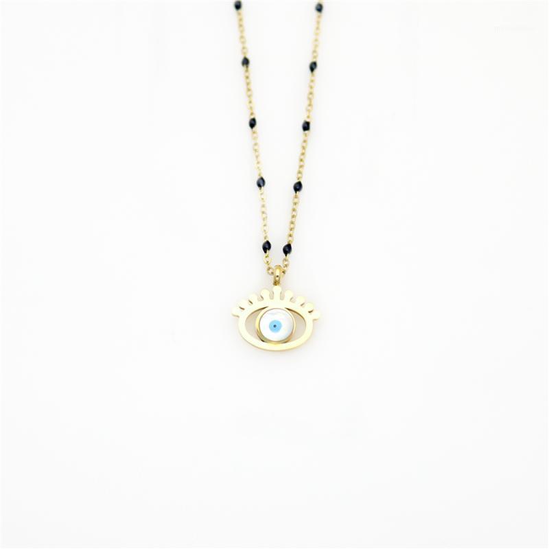 

Titanium steel allergy-proof Devil's Eye necklace female collarbone chain eye pendant necklace versatile accessories1