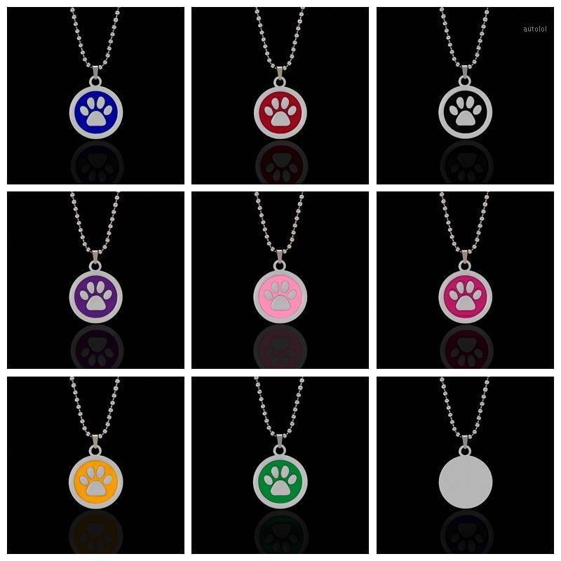 

10pcs/lot Dog Footprint Pendant Necklace Colorful Cute Animal Jewelry Gift For Pet Lovers Children Women Fashion Necklac1