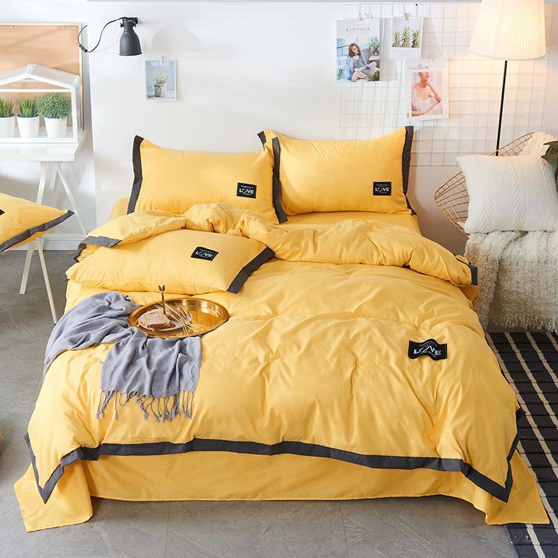 

Sanding LOVE Bedding Set Autumn Winter Cold Season Use Duvet Cover Pillowcase Flat Bedclothes Solid Color Queen King Bed Linen1