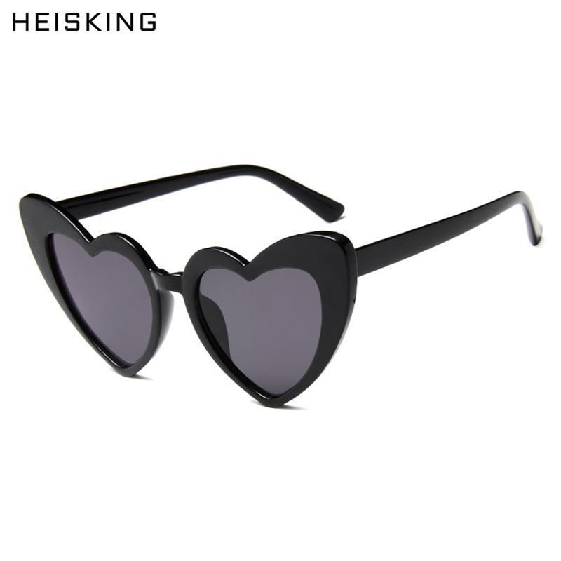

HEISKING Love Heart Sunglasses Women Big Frame Personality Sunglass Fashion Cute Sexy Retro Cat Eye Vintage Pink Female