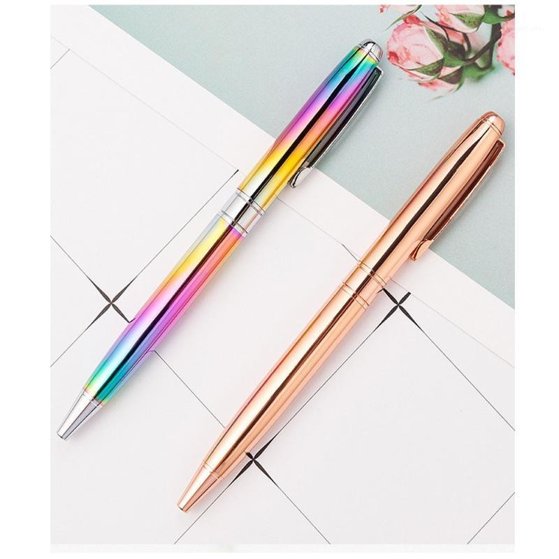 

Metal Ballpoint Pen Retractable Ball Pens 1.0mm Black Ink Wedding Signature Pens Christmas Gift Stationery School Office Supply1