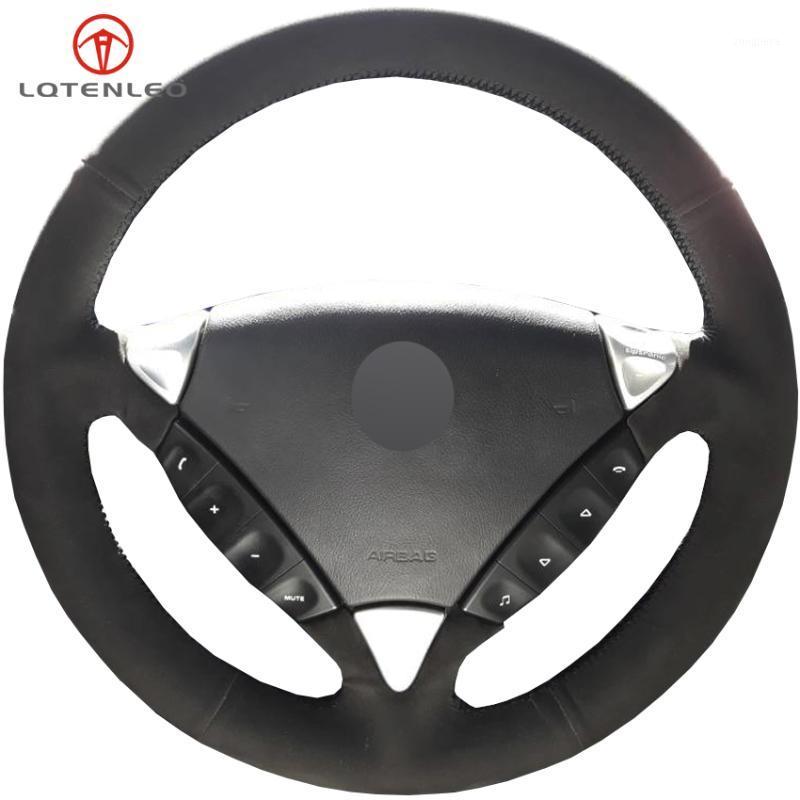 

LQTENLEO Black Suede DIY Hand-stitched Car Steering Wheel Cover For 2006 2007 2008 2009 20101
