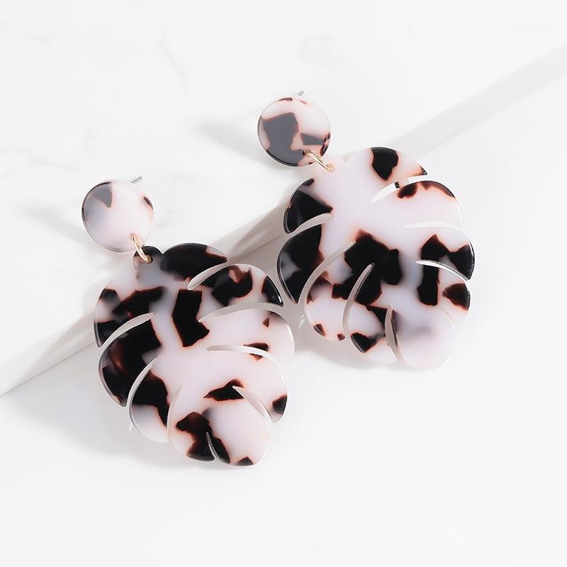 

Leaf Shape Acrylic Earrings For Women Colorful Tropical Palm Leaves Drop Earrings Boho Earings Fashion Jewelry Boucle D'oreille1