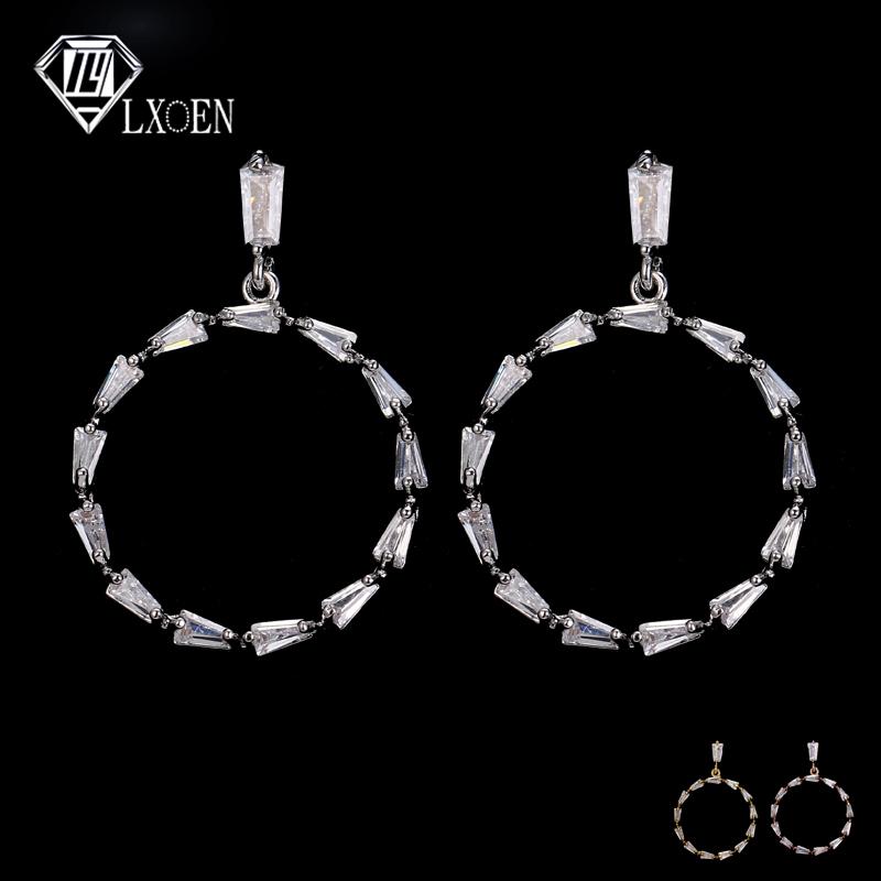 

Hoop & Huggie Club Factory Luxury Round Women Party Earrings With CZ Crystal Hoops Gift Pendientes Jewelry Bijoux