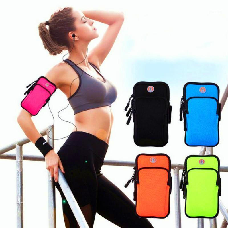 

Sports Armband,Exercise Workout Running Double Pockets Universal Smartphone Waterproof Arm Bag with Earphone Hole for -81, Black