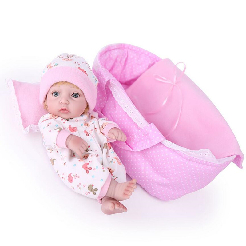 

Lifelike Reborn Mini Doll Full Body Soft Silicone 11'' 28cm Realistic Girl Lovely Baby Dolls For Kid Birthday Gift Toddlers