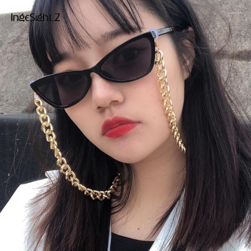 

IngeSight.Z Punk Miami Curb Cuban Thick Sunglasses Chain Chunky Metal Eyeglass Chain Cord Holder Lanyard Glasses Neck Strap Rope1