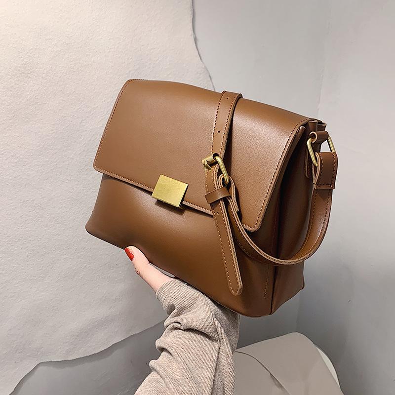 

High Quality Retro Single Shoulder Handbag 20211 New Trendy Fashion Lady Messenger Bag Korean Version Small Square Bag, Black