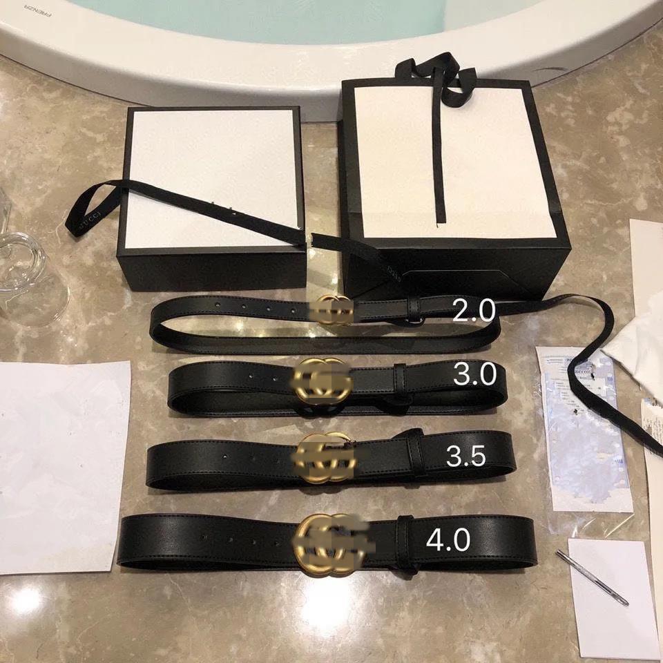 

New 2020 Hot High Quality Fashion Belt Men Women Designer Belt Genuine Leather Belts Pants Waist Belts Gold Silver Black Smooth Buckle, Belts have box