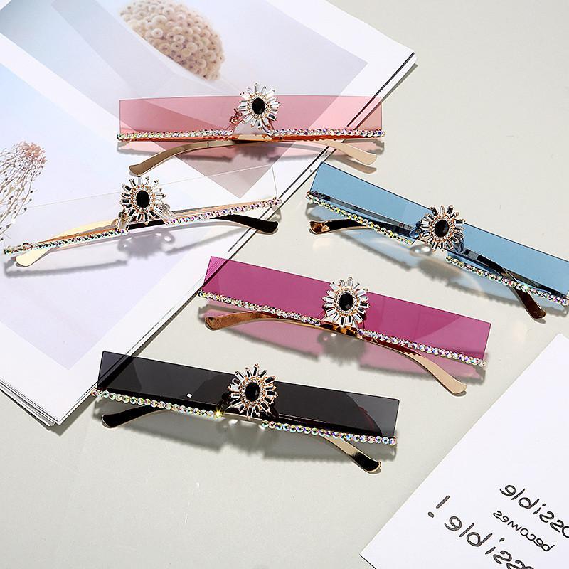 

TTLIFE Ins Popular Small Rectangle Sunglasses Women Fashion Clear Red Rimless Shades Men UV400 High Quality Women Fashion 2020