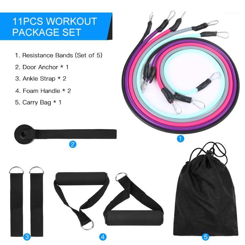 

11pcs Resistance Bands Set Workout Fintess Exercise Tube Bands Door Anchor Ankle Straps Cushioned Handles Home Exercise1