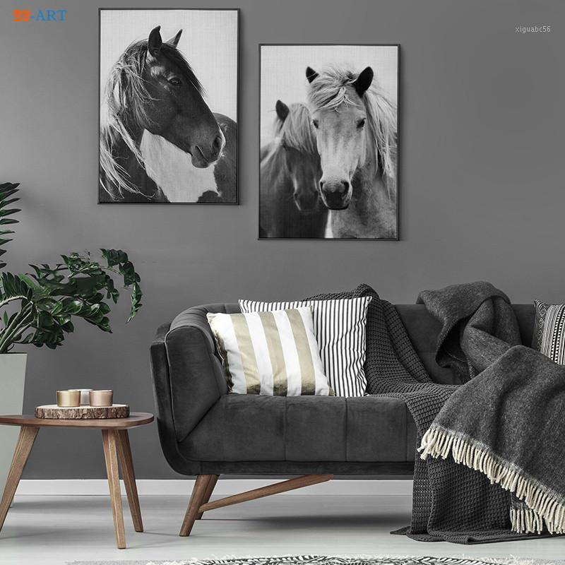 

Modern Black and White Posters and Prints Horse Wall Art Canvas Painting Wall Pictures for Living Room Nordic Decoration Home1