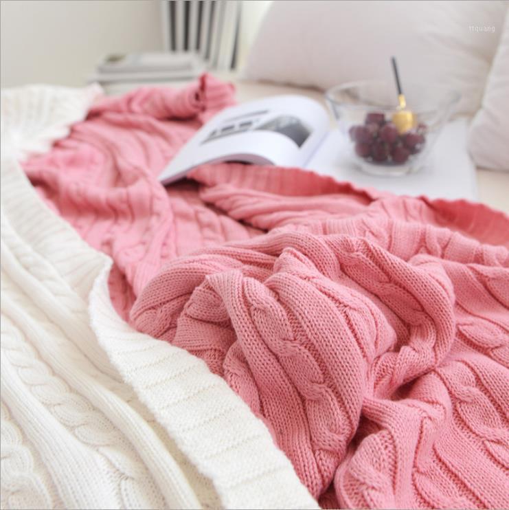 

Simple Solid Color Blankets Beds Cover Soft Throw Blanket Bedspread Bedding Knitted Blanket Comfy Sleeping Bed Spreads1