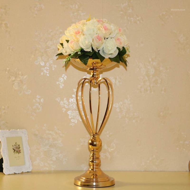 

luxury wedding gold centerpiece vases 50 cm tall metal flower vase elegant flower stand anniversary decor wedding supplies1