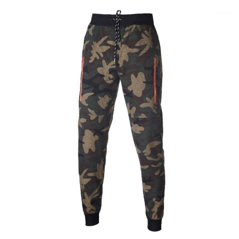 

Fashion Men's Keep Warm Zipper Winter Running Camouflage Print Sweatpants Casual Mid Waist Sport jogging pants For Male New1, Army green