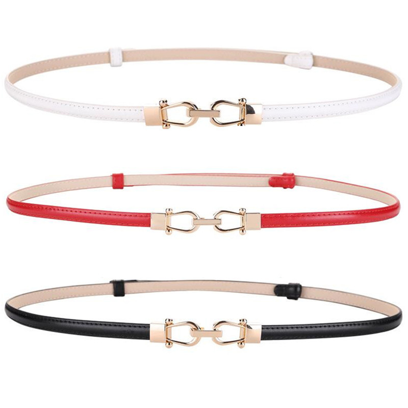 

NEW Women Belts thin Luxury Famous Designer Brand High Quality cow Genuine Leather adjust Strap gold alloy Buckle Belt for Dress LJ200921, Black