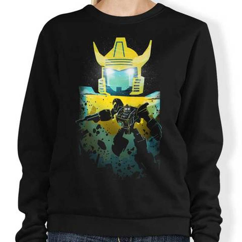 

Yellow Robot Pattern Men's Hoodless Sweater 3D Printing Visual Impact Top Punk Goth Round Neck High-quality Hoodless Sweater, Black