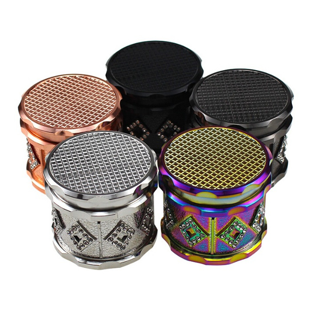 

63mm Grinder Tobacco Grinders herbal Crusher 4 Piece Grinders Spice Crusher Cigarette Machine dry herb vaporizer pen 5 colors DHL free