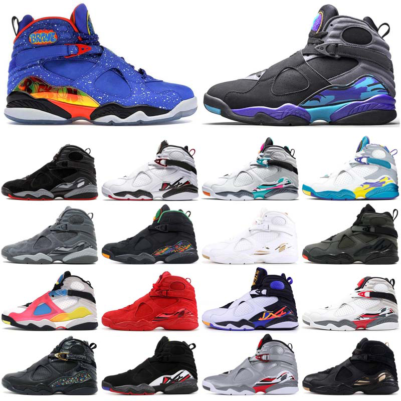 

Quai 54 South Beach White Aqua Raid Red 8 VII 8s mens Basketball Shoes Valentine's Day Chrome COUNTDOWN PACK men outdoor Sports Sneakers, As photo 26