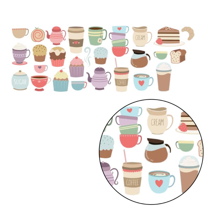 

1Pc Multicolored Cupcakes with Patterned Wall Stickers Transferred for Livingroom Diningroom Self-adhesive Paper(CCS4014