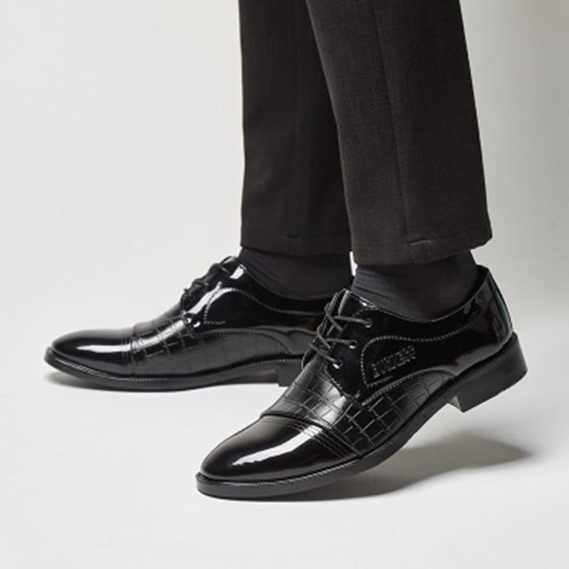 

GAOKE Mens Dress Shoes Pointed Toe Business Wedding Formal Derby Flats Shoes Zapatos Hombre Classic Gentleman, Black