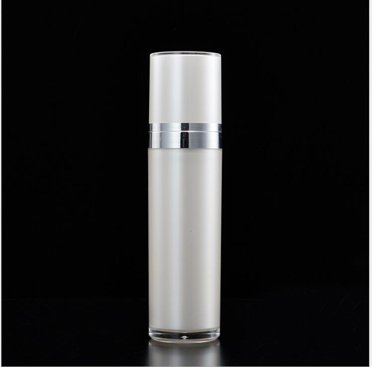 

120ml pearl white acrylic straight round bottle for lotion/emusion/serum/essence/foundation cosmetic packing plastic bottle