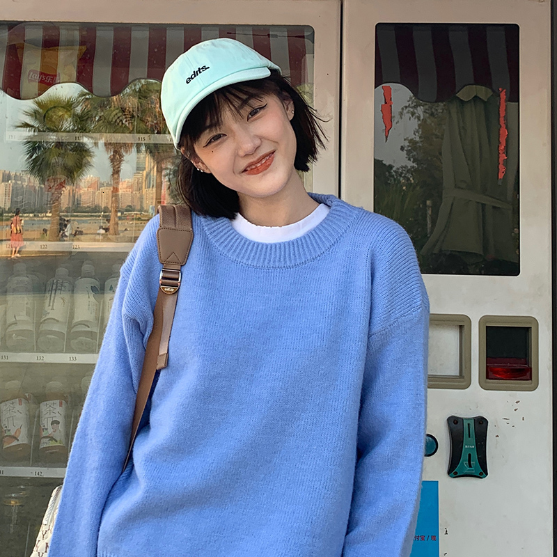 

2021 New 5 colours Autumn winter sweaters and jumpers basic Korean style women's knitted sweater (c8123) BC6E, White